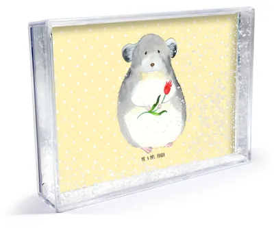 Produktbild von Mr. & Mrs. Panda Bilderrahmen Chinchilla Blume - Gelb Pastell - Geschenk, Kummer, Lustige Sprüche, Fotorahmen, Acryl-Bilderrahmen, Mini-Bilderrahmen, 3D-Bilderrahmen