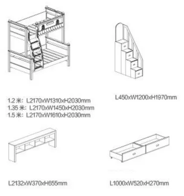 Produktbild von Stockbett weiß Holz Etagenbett Doppelstockbett Kinderbett Jugendbett