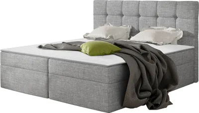 Produktbild von MIRJAN24 Boxspringbett Nele, Ehebett mit zwei Bettkästen, Doppelbett mit Topper (Farbe: Muna 08, Größe: 180x200 cm)