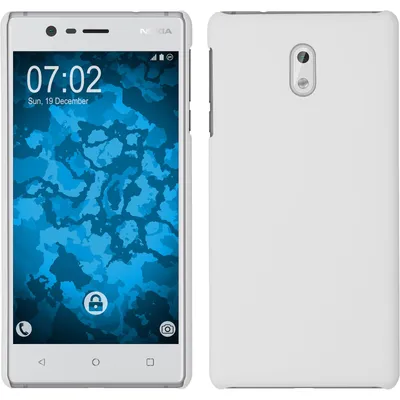 Produktbild von PhoneNatic Case für Nokia 3 Hülle weiß gummiert Hard-case für 3 + 2 Schutzfolien