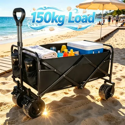 Image de Chariot tout-terrain pliable avec roues pivotantes à 360°