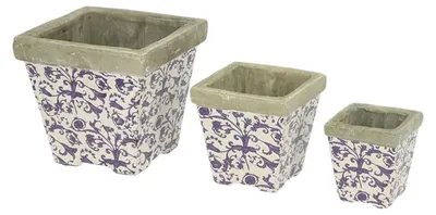 Image de Esschert Design Set de 3 blumentopf en céramique vieillie ; AC01
