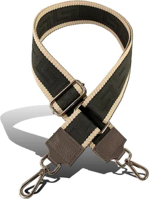 Zdjęcie produktu dla Pasek boho szary beżowy pasek na ramię Florence wzór linia płótno skóra D2OGF001JK