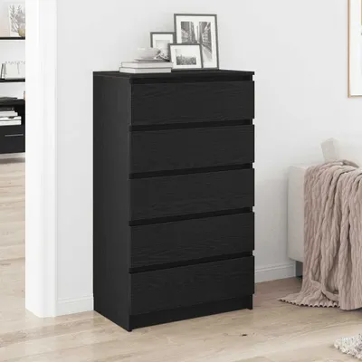 Produktbild von Möbel Schubladenschrank Schwarz Eichen-Optik 60x36x103 cm - Kommoden CC4217