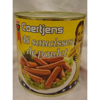 Produktbild von Coertjens Saucisses de Poulet 48 Stck Dose (Geflügelwürstchen)