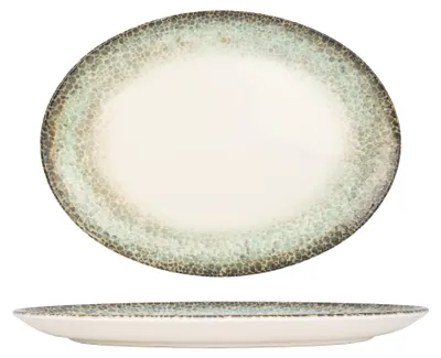 Productafbeelding van Kütahya Porselein Serveerschaal - Rustgroen - Porselein - 27x16 cm