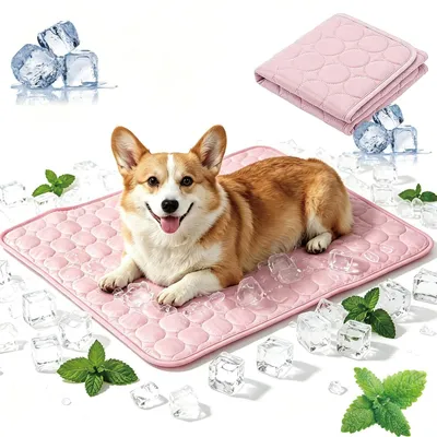 Produktbild von Kühlmatte für Hunde & Katzen, Selbstkühlend, Waschbar, Faltbar, 70 x 55 cm, Rosa
