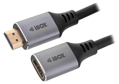 Productafbeelding van IBox ITVFMHD012 HDMI naar HDMI 4K verlengkabel met vergulde connectoren, 2 meter