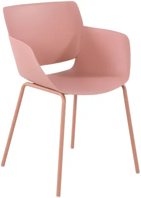 Produktbild von CLP Gartenstuhl Alpena mit Armlehnen, Schalenstuhl für Garten, Terrasse und Balkon, Sitzschale wetterfest, Gestell aus robustem Stahl, Farbe: pink, KI-generiertes Bild