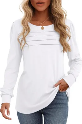 Obrázek produktu pro Dámská halenka Tričko s dlouhým rukávem Elegantní Oversize Bílá L