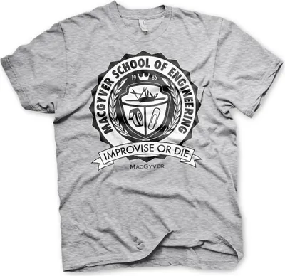Produktbild von Macgyver School Of Engineering T-Shirt - Large - Heather-Grey