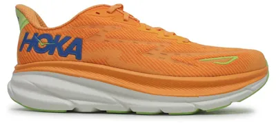 Image de HOKA Clifton 9, chaussures de running pour hommes, coloris SOLAR FLARE / LETTUCE, pointure 47 1/3