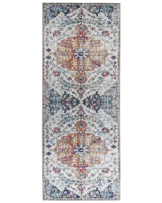 Produktbild von BELIANI Teppich Mehrfarbig Polyester 80 x 200 cm Kurzflor mit geometrischem Muster Maschinengewebt Rechteckig Wohnzimmer Flur Vintage-Stil