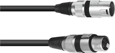 Produktbild von Omnitronic 3022050N, XLR (3-pin), Männlich, XLR (3-pin), Weiblich, 5 m, Schwarz