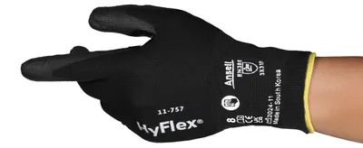 Arbeitshandschuhe Hyflex 11-757, Gr. 8 (M), 12 Paar, schwarz