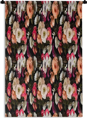 Produktbild von MuchoWow® Wandteppich Wandbehang Blumen - Farbe - Muster 120x180 cm Tapisserie Dekoration Wandtuch - Schlafzimmer - Dekorationen für das Haus
