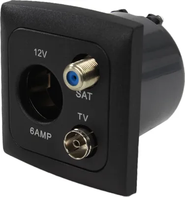 Immagine prodotto di C-Line Presto Inprojal CBE Presa di corrente 12 volt TV satellitare + cornice + presa iso nero