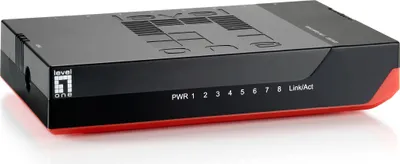 Zdjęcie produktu dla LevelOne GSW-0807, Nie zarządzany, Gigabit Ethernet (10/100/1000), Pełny dupleks, Montaż naścienny / rzutowanie na sufit