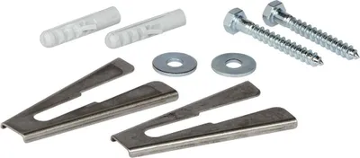 A collection of hardware components for mounting a floor.