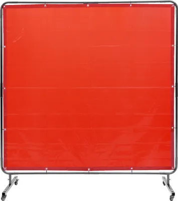 Zdjęcie produktu dla Kurtyna spawalnicza VEVOR 1,8 x 1,8 m Kurtyna ochronna spawalnicza wykonana z trudnopalnego winylu Ścianka ochronna spawalnicza z 4 obrotowymi kółkami i 6-stopniową ochroną UV Koc spawalniczy Ochrona spawalnicza czerwona