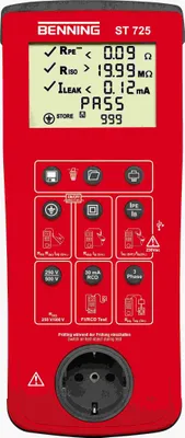 Obrázok produktu pre Benning tester sieťových/batériových zariadení, VDE 0701, pamäť, USB, pre elektrické zariadenia, jednoduchý, 1 ks.