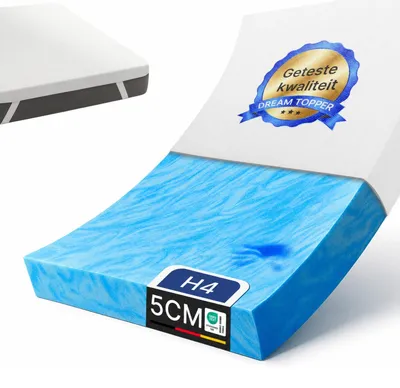 Topper 160x200 cm, 5 cm Memory-Gel-Schaum, H3/H4
