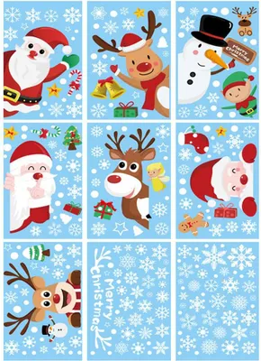 Produktbild von Weihnachts-Schneeflocken-Fensteraufkleber, Frohe Weihnachten-Fensteraufkleber für Partydekorationen