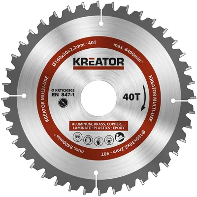 Produktbild von Kreissägeblatt Metall Holz PVC ø 160 x 30 x 2,2 mm 40 Zähne + 3 Reduzierringe