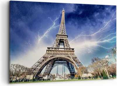 Produktbild von Bild auf Leinwand - Leinwandbild - Eiffle Paris Turm - 120x80cm - Wand Bild - Wanddeko - Wandbilder - Leinwanddruck - Bilder - Kunstdruck - Wanddekoration - Leinwand bilder - Wandkunst - AA120x80-2484