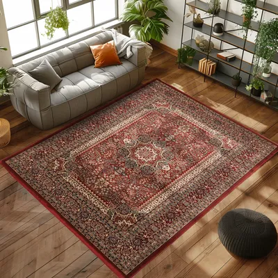 Produktbild von Orientteppich mit traditionellem Medaillon-Muster - elegant und zeitlos für Wohnzimmer und Schlafzimmer, Größe: 160 x 230 cm, Farbe: Rot-1
