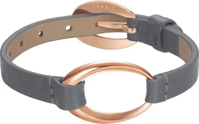 Produktbild von Esprit Damen Armband Leder Edelstahl Rosé Ovality Grey ESBR11423N200