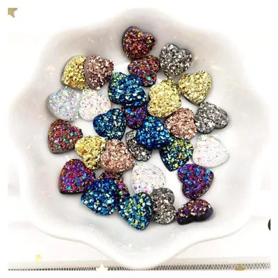Produktbild von 120/240 Stück 10 mm glänzende Herz-Strasssteine für DIY-Projekte