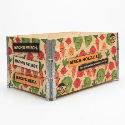 Produktbild von Mega Holz Hochbeet aus Kiefer 120x80x20 cm - Palettenrahmen aus Holz 3-Teilig