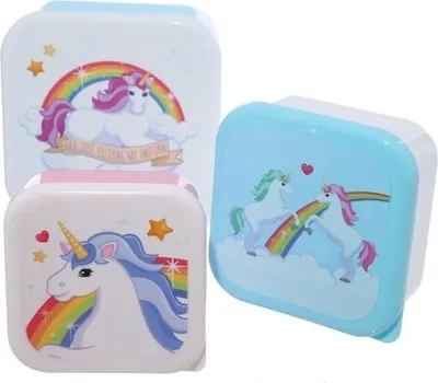 Produktbild von Einhorn Brotdosen 3er Set Rainbows & Unicorns