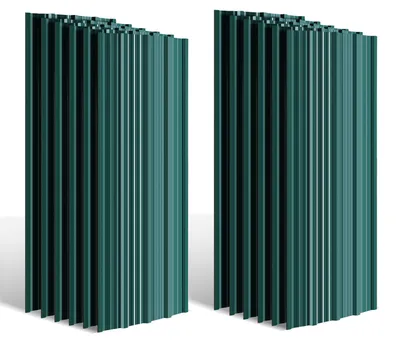 Zdjęcie produktu dla Vigevee, 12 sztuk, profilowany blachodachówka, blacha trapezowa, blacha dachowa, 129 x 46 cm, ocynkowana blacha stalowa - profil falisty, kolor zielony, płyty dachowe do dachów, wiatrochronów, altan ogrodowych