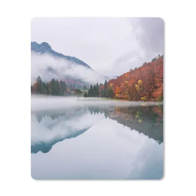 Produktbild von MuchoWow® Mauspad Mousepad Herbst - Nebel - Wasser - Landschaft 30x40 cm - Mousepads - Maus Mat - Pad - Mausunterlage - Mausmatten