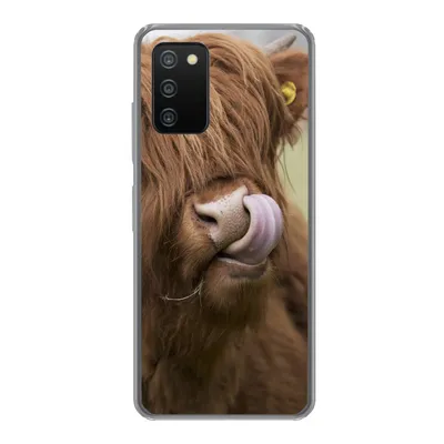 Produktbild von MuchoWow® Handyhülle Schutzhülle Hülle für Samsung Galaxy A03s Schottischer Highlander - Braun - Tiere Silikon Softcase Handy Hülle - Schutz