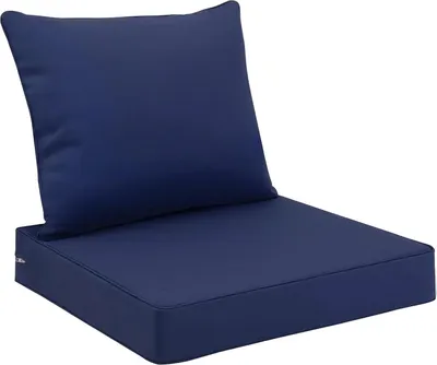 Immagine prodotto di Cuscino esterno, impermeabile, sfoderabile e lavabile, blu navy-a, 56x56x10cm-22x22x4in-c