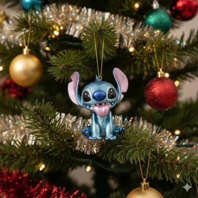 Immagine prodotto di Ispirazioni natalizie Disney Christbaumfigur Stitch Ornamento metallico 9x9cm