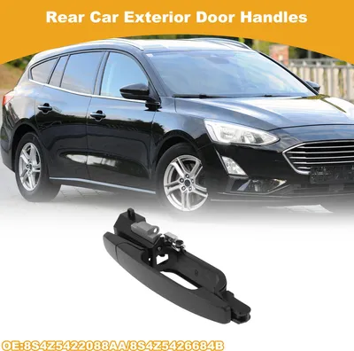Image de Arrière Gauche Droite Voiture Extérieur Porte Poignée N° 8S4Z5422088Aa/8S4Z5426684B Pour Ford Focus 2008-2011 Noir Abs 1 Ensemble