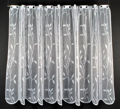 Produktbild von Gardinen Kranzusch Scheibengardine Raffrollo Blätterranke 90x116 cm H/B Weiß Bistrogardine Vorhang Küche 1er Pack
