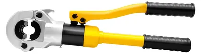 Produktbild von Hydraulisches Presswerkzeug - Rohrpresszange für Alu-Verbundleitungen - 8 t manuell - Einsätze 16–32 mm - Cr40 Stahl - Mit Transportkoffer - Gelb