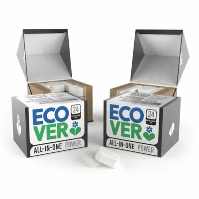Produktbild von 2er Pack -Ecover All-in-One Zero % Geschirrspültabs (2x24 Tabs)