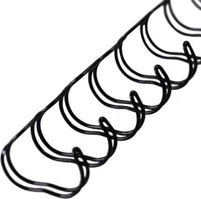 Produktbild von Drahtbinderücken, 2:1, schwarz, 6,4 mm, 100 Stück, für ca. 45 Blatt – Metallringbindung, Spiralbindung, Ringbindung