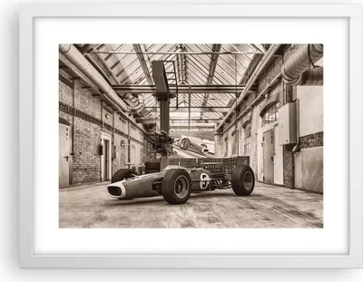 Produktbild von Gerahmtes Poster - Weißer Rahmen - Formel 1 Rennen Retro - 40x30 cm - Wand Bild - Wanddeko - Wandbilder - Kunstposter - Wandposter - Bilderrahmen - Bilder - Kunstdruck - P2WAA40x30-4918