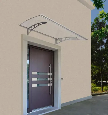 Zdjęcie produktu dla Aluminiowy daszek okienny z materiałem montażowym, wymiary 90x115 cm