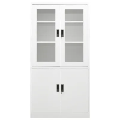 Image de vidaXL Armoire de bureau blanc 90x40x180 cm acier