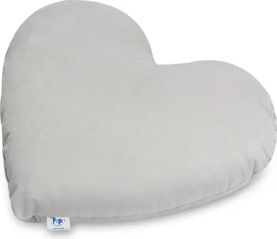 Produktbild von Pepi Kuschelkissen in Herz Form - Handgenäht Antiallergenes Herzkissen 48×43 cm - weiches Kinderkissen Dekokissen für Babys Plüschherz - Heart Grey