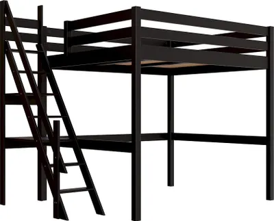 Produktbild von Hochbett 160x200 Sylvia mit Müllertreppe - Schwarz