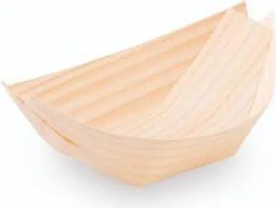 Produktbild von Holzschale "Boot" 8 x 5,5 cm 100 Stück.